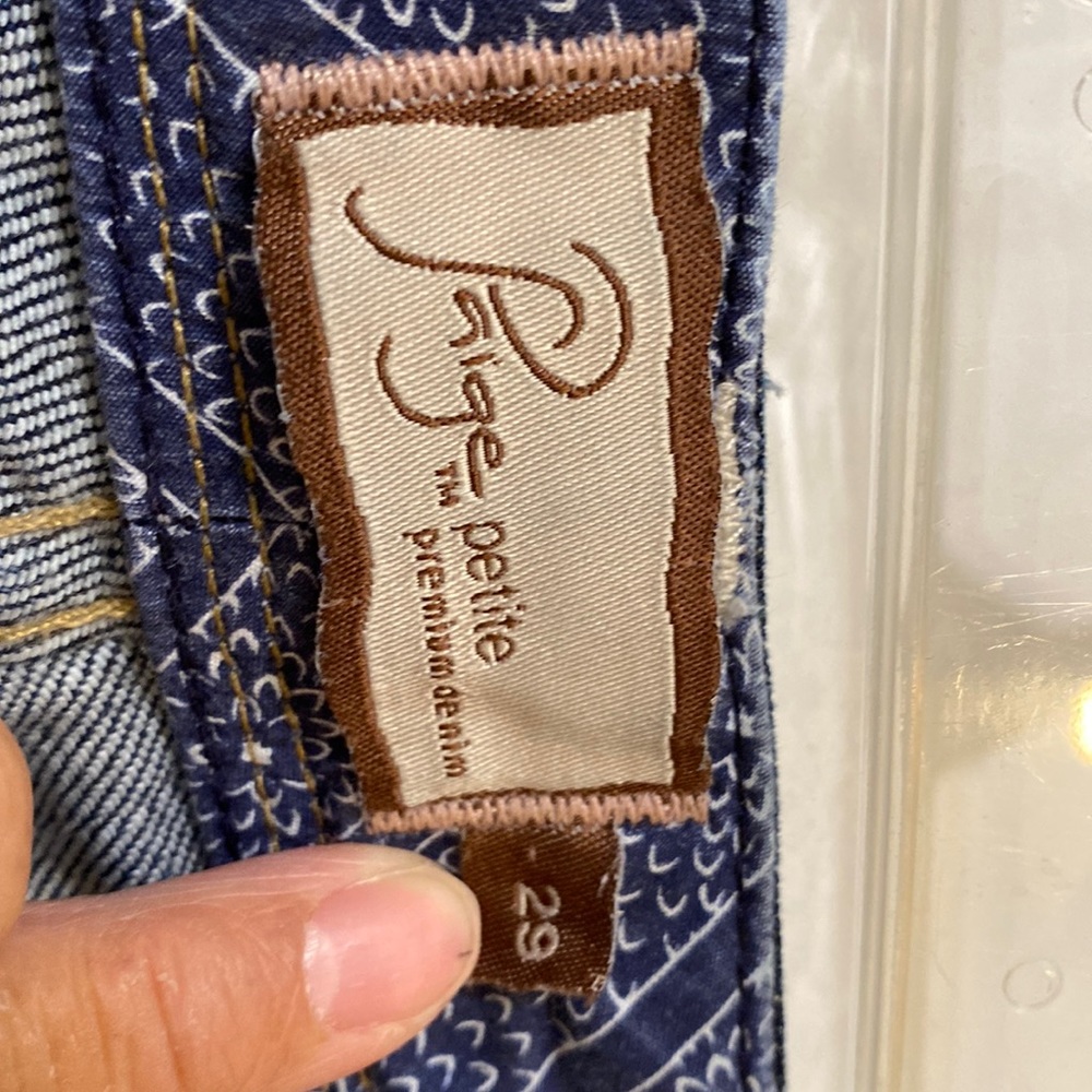 Paige Petite Premium Denim Pico Jeans Size 29 P